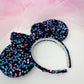 Pink and Blue Velvet Sequin Ears, Mickey Ears, Minnie Ears, Mouse Ears, Sequin Ears, Disney Ears, Monsters Inc, Sully, Dinseybound ears