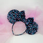Pink and Blue Velvet Sequin Ears, Mickey Ears, Minnie Ears, Mouse Ears, Sequin Ears, Disney Ears, Monsters Inc, Sully, Dinseybound ears