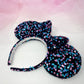 Pink and Blue Velvet Sequin Ears, Mickey Ears, Minnie Ears, Mouse Ears, Sequin Ears, Disney Ears, Monsters Inc, Sully, Dinseybound ears