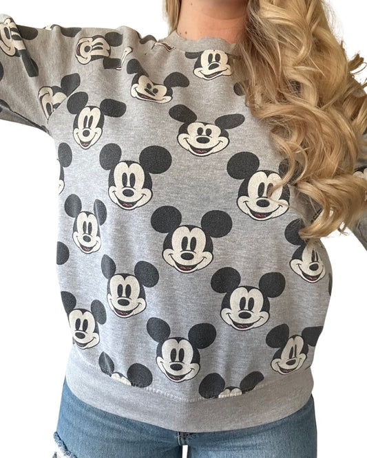 All Over Mickey Head Crewneck