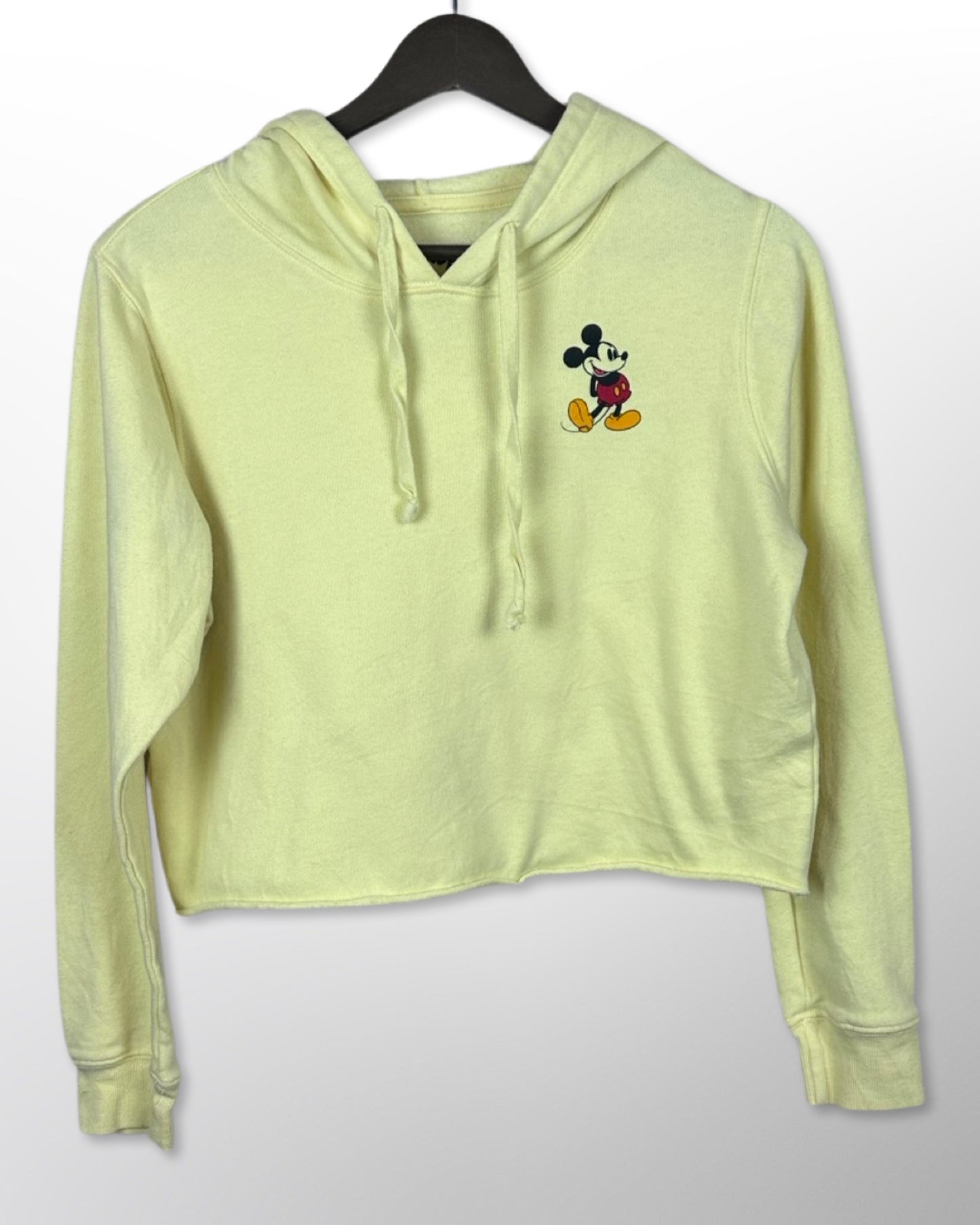 Yellow Mickey Crop Lightweight Hoodie