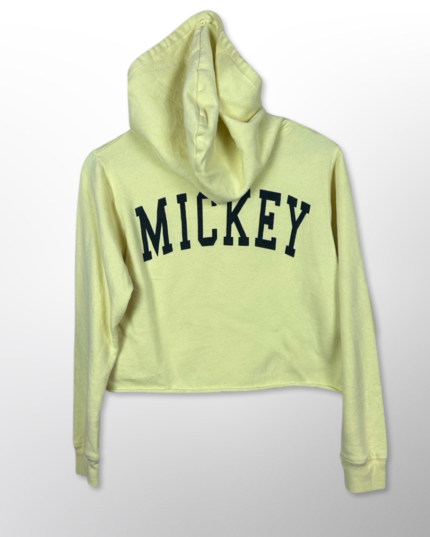 Yellow Mickey Crop Lightweight Hoodie