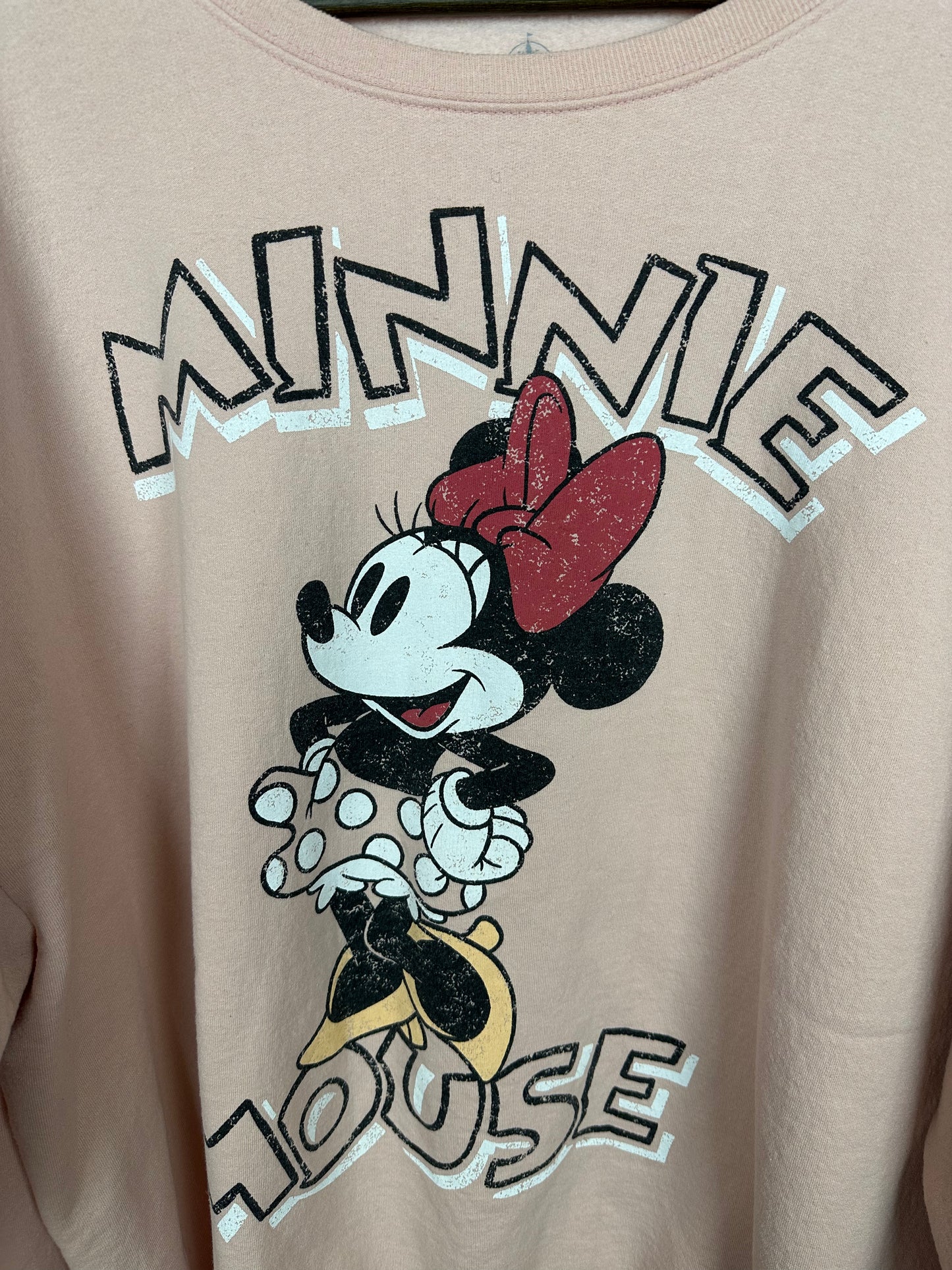 Oversized Pale Pink Minnie Mouse Crewneck