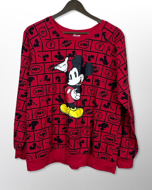 Red and Black Mickey Crewneck