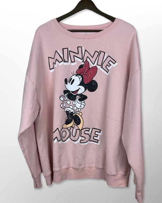 Oversized Pale Pink Minnie Mouse Crewneck